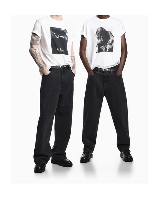 Emporio Armani White Graphic Printed Crewneck T-Shirt for men