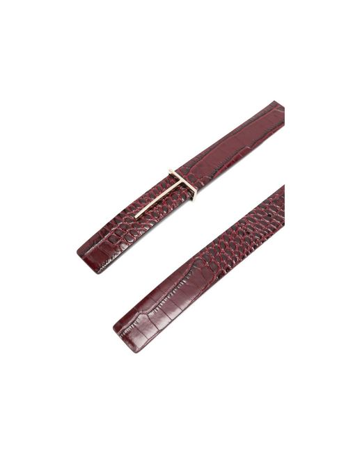 Tom Ford White Logo Plaque Embossed Belt