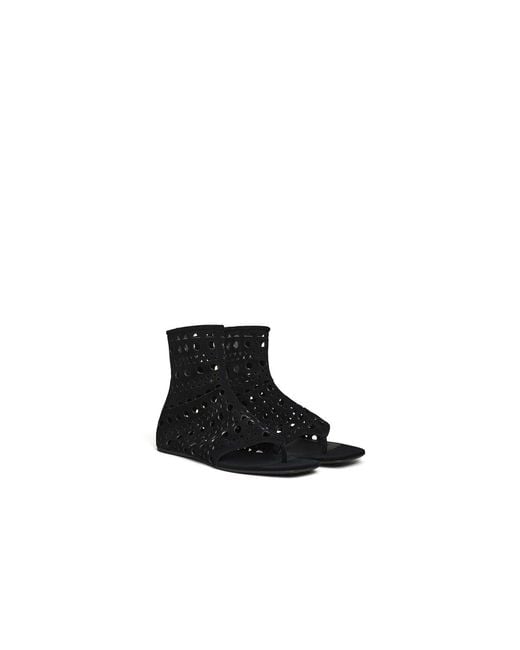 Alaïa Black High-Top Flat Sandals
