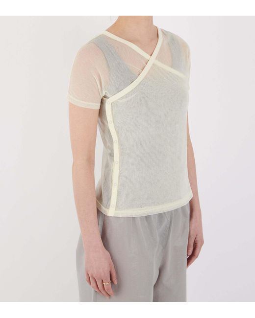 Paloma Wool White See-Through Mesh T-Shirt
