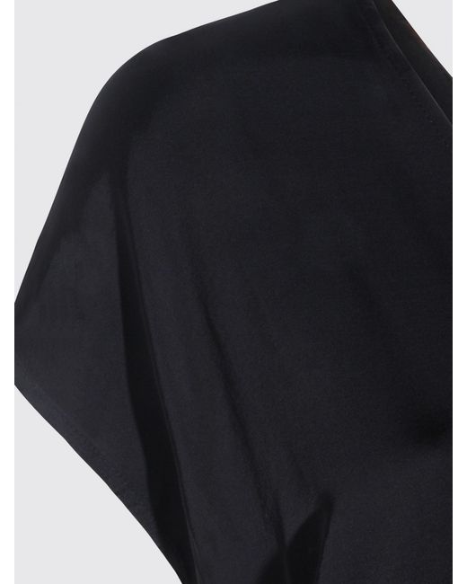 Thom Krom Black V-Neck Cap-Sleeve Top