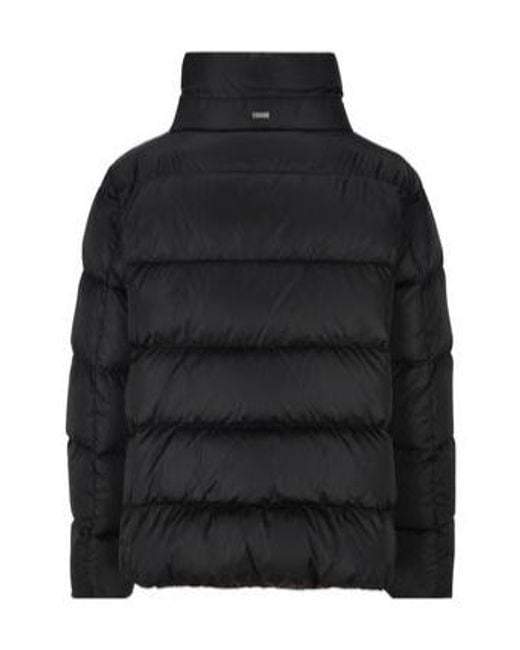Herno Black High-Neck Drawstring Padded Jacket