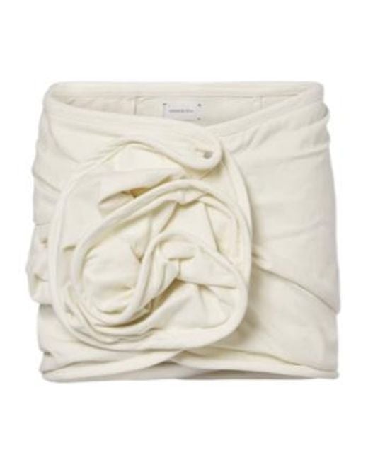 Magda Butrym Natural Floral Knit Mini Skirt