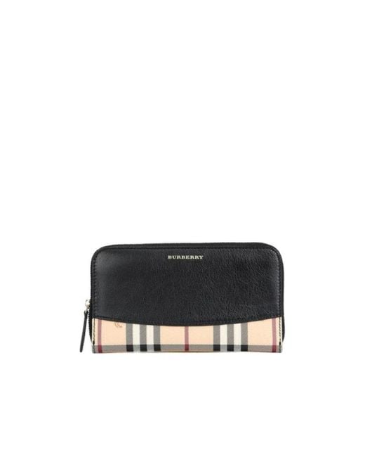 Burberry Black Cowhide Checked Purse
