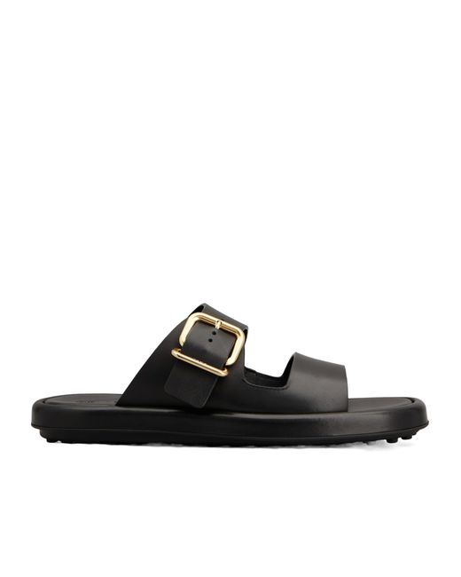 Tod's Black Double-Strap Slides