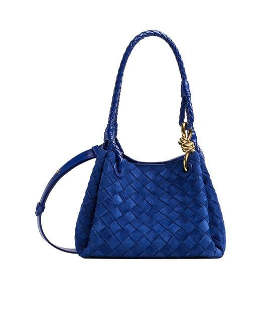 Bottega Veneta Blue Small Parachute Shoulder Bag