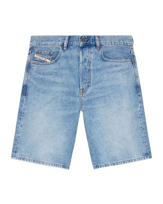 DIESEL Blue Regular Denim Shorts for men