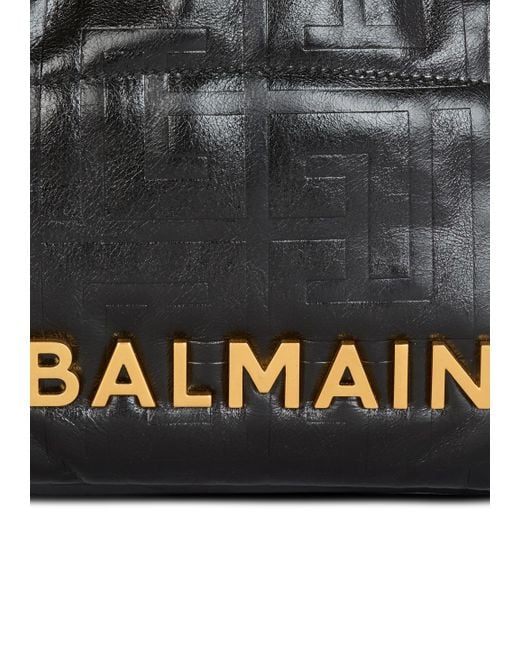 Balmain Black Logo Lettering 1945 Soft Tote Bag