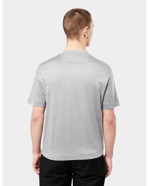 Emporio Armani Gray Logo-Print Crew-Neck T-Shirt for men