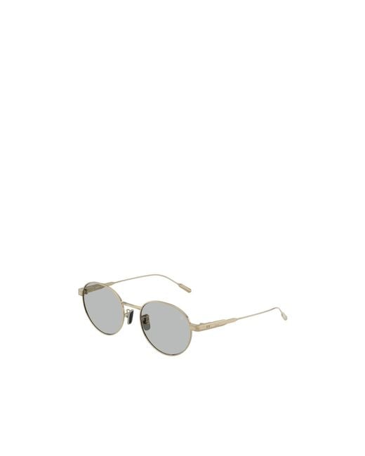 Moncler White Eyewear Round Frame Sunglasses for men