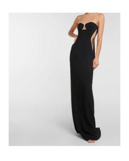 Stella McCartney Black Mesh-Paneled Crepe Dress