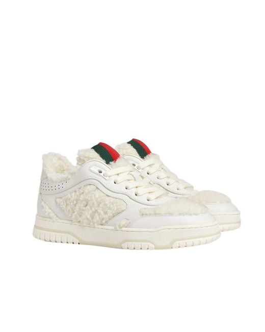 Gucci White Re-Web Sneakers