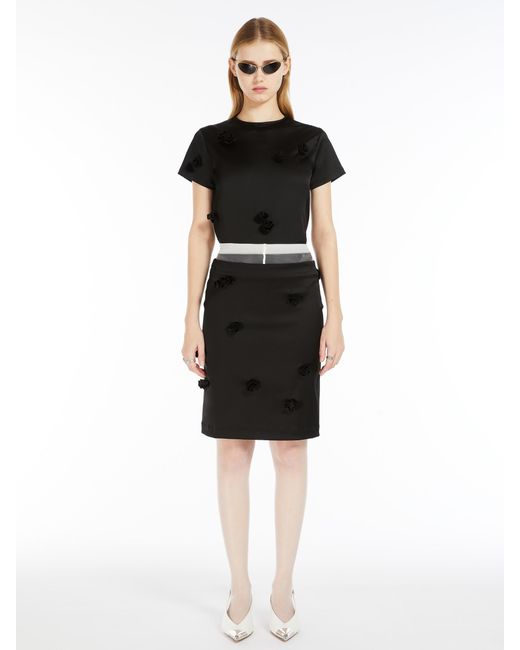 Sportmax Black Mendoza Floral Embellished Crewneck T-Shirt