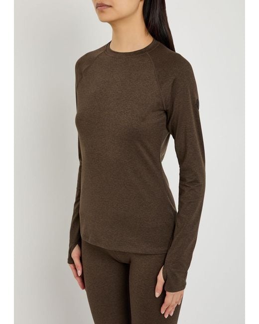 Varley Brown Always Warm Stretch-Jersey Top