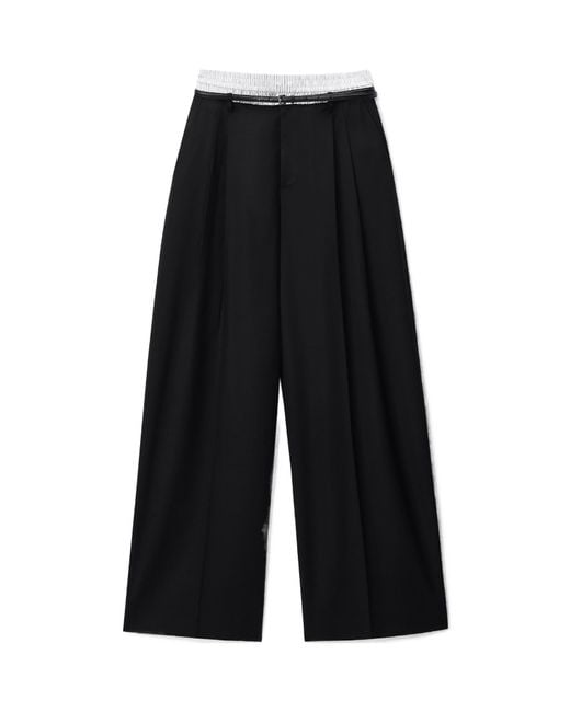 Alexander Wang Black Mid-Rise Layered Boxer Tailored Pant