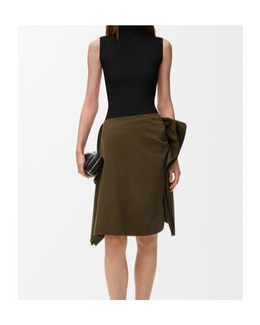 Loewe Green Draped Mini Skirt