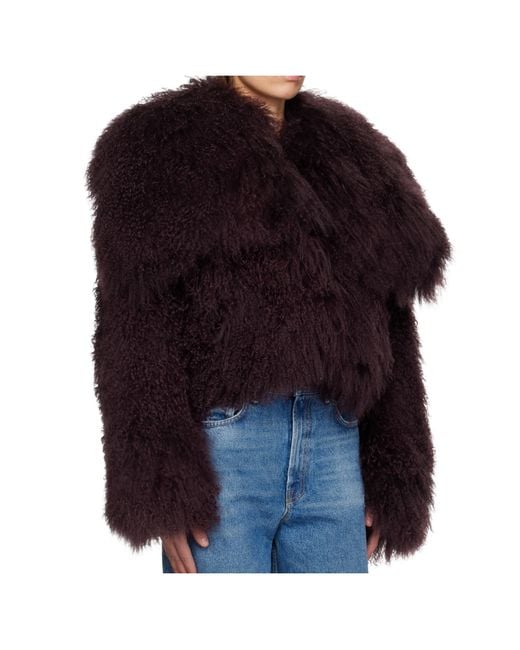 The Attico Blue Mongolia-Fur Jacket