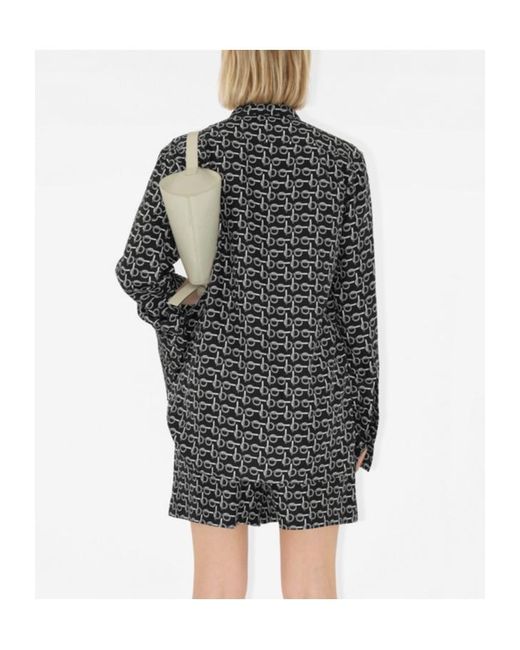 Burberry Black B Jacquard Long Sleeved Shirt