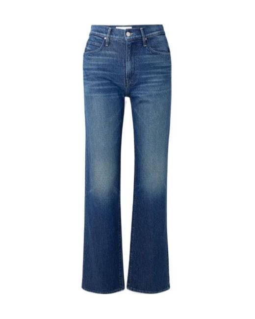 Mother Blue Straight-Leg Jeans