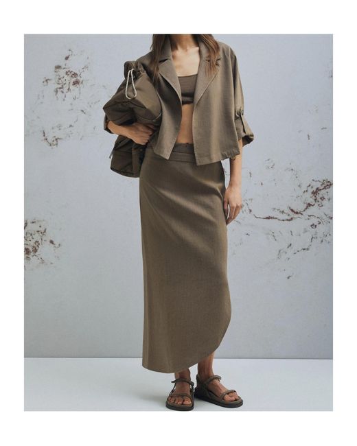 Marella Multicolor Asymmetrical Crepon Skirt