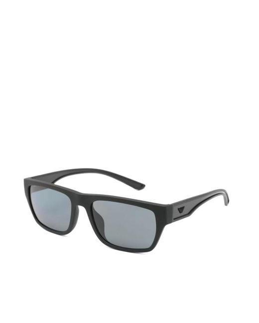 Emporio Armani White Rectangle-Frame Sunglasses for men
