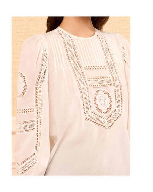 Ulla Johnson White Cut-Out Long-Sleeve Top