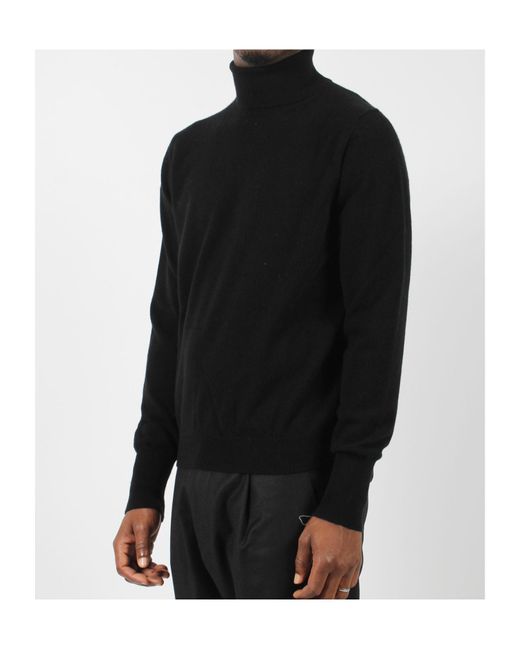 Drumohr Black Cashmere Sweater for men