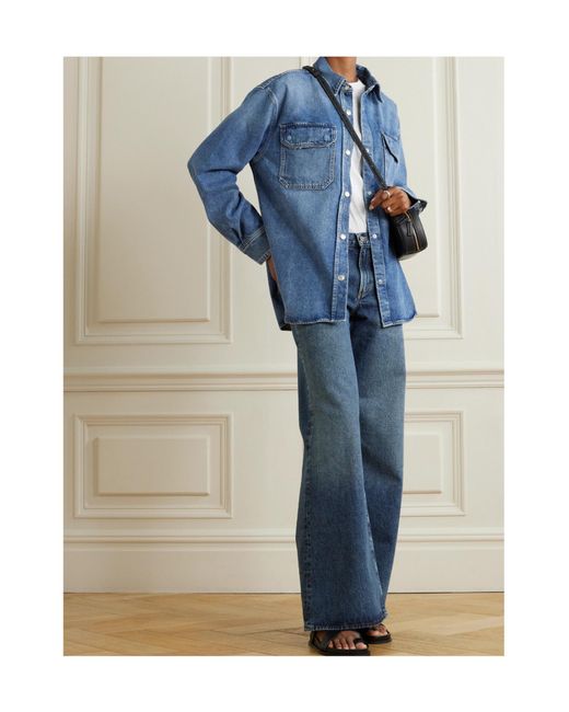 Agolde Blue Wide-Leg Denim Trousers