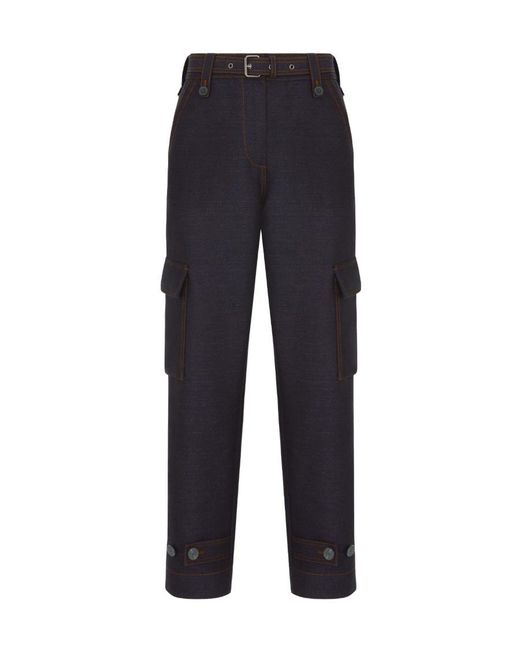 Dior Blue Belted Cargo Pants