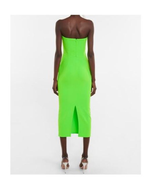 Alex Perry Green Hale Cutout Crêpe Midi Dress