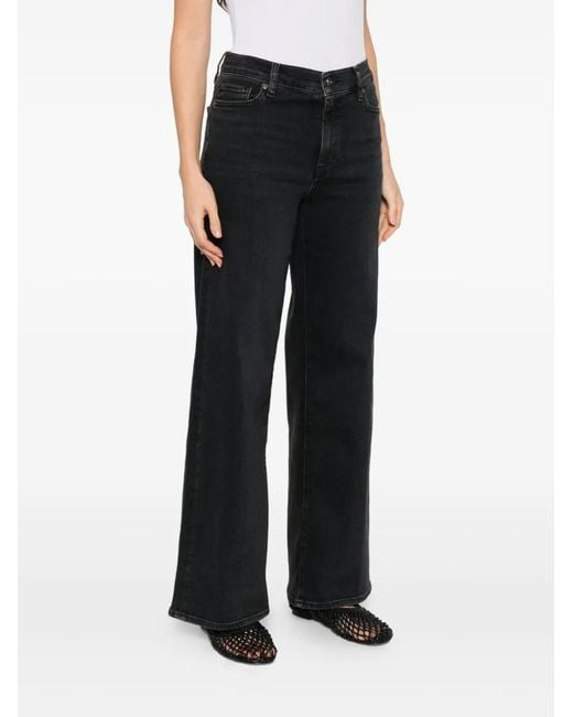 FRAME Blue High-Waisted Wide-Leg Jeans