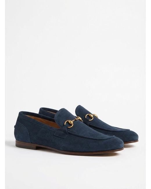 Gucci Blue Jordaan Horsebit Detail Slip-On Loafers for men