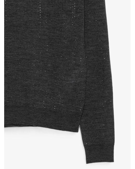 P.A.R.O.S.H. Black Crystal-Embellished Sweater
