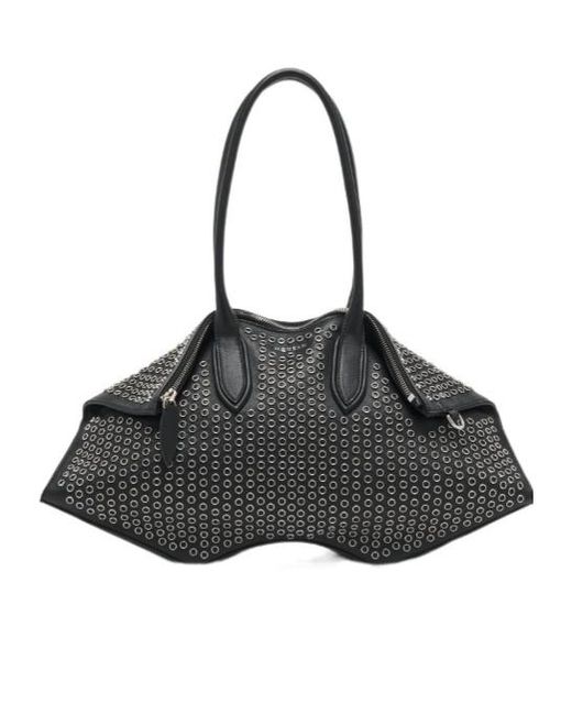 McQueen Black Manta Shoulder Bag