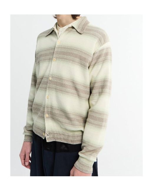 Auralee Gray Striped Shirt for men