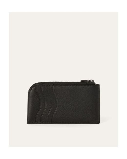 Loro Piana Black Zipper Card Bag for men
