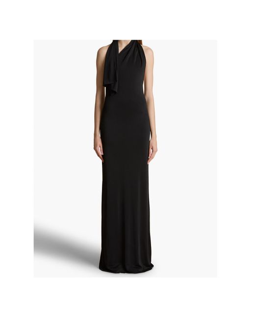Khaite Black Roza Draped Maxi Dress