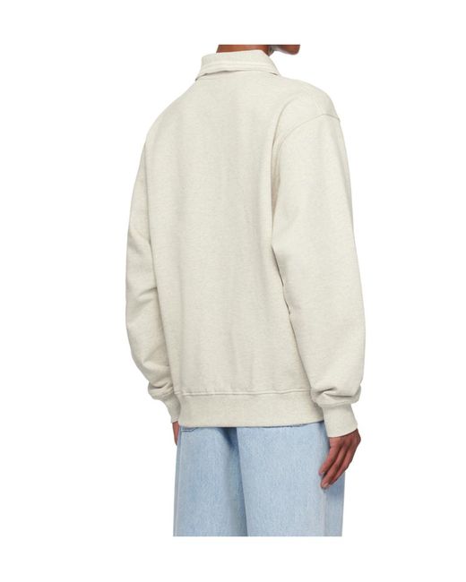 Drole de Monsieur White Drôle De Monsieur Logo Embroidered Knitted Jumper for men