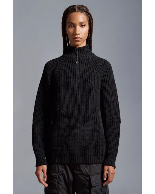 Moncler Black Wool Jumper for men