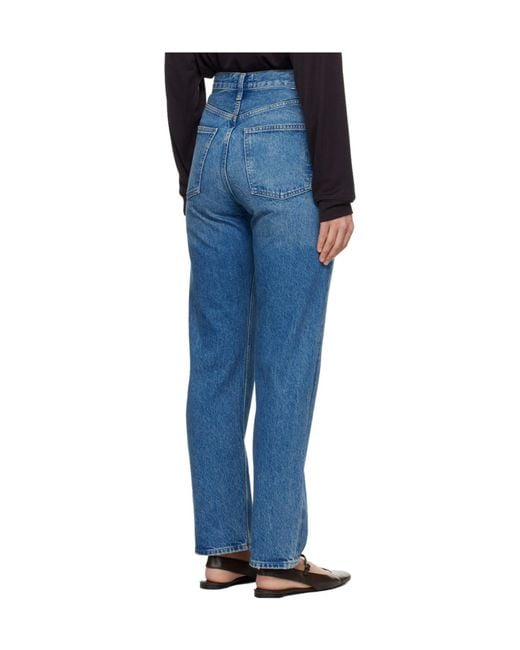 Agolde Blue 90S Pinch Waist High Rise Straight Jeans