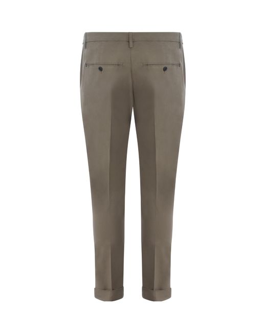 Dondup Gray Plain Tapered Leg Chinos for men
