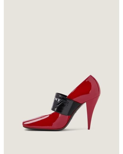 Givenchy Red Sliced Square Tape Pumps