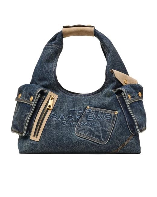 Marc Jacobs Blue The Denim Cargo Sack Bag