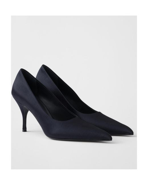 Prada Blue Pointed Toe Slip-On Pumps