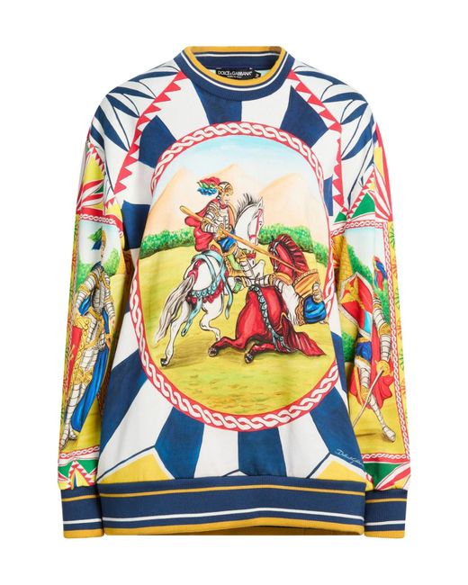 Dolce & Gabbana Blue Fleece Long Sleeve Crew Neck Sweatshirt