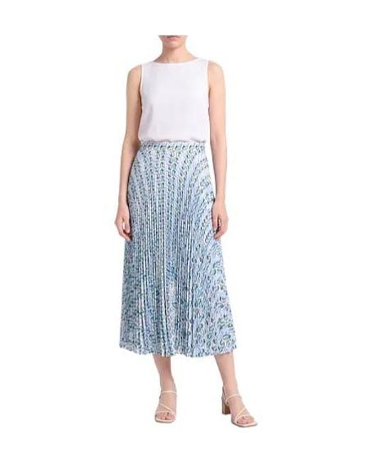 Tory Burch Blue Ruched Colorful Midi Skirt