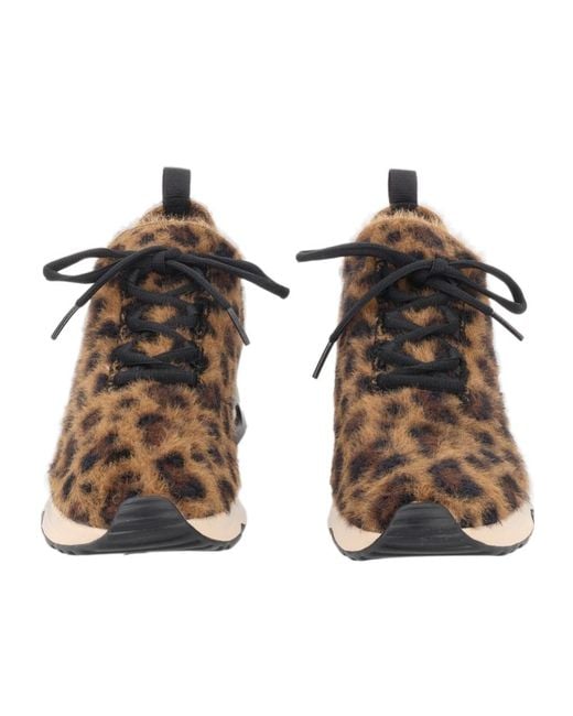 Ash Brown Round-Toe Sneakers