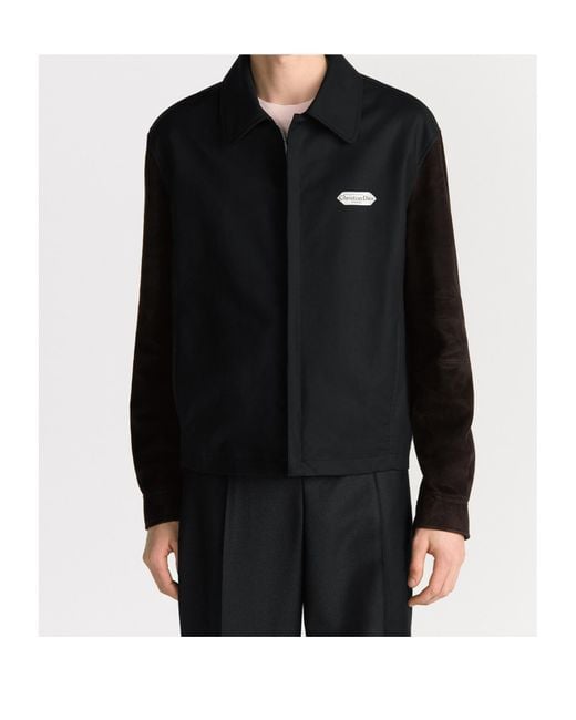 Dior Black Zip-Up Wool Coat for men