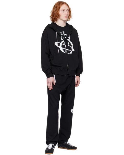 Vivienne Westwood Blue Orb Printed Zipped Hoodie for men