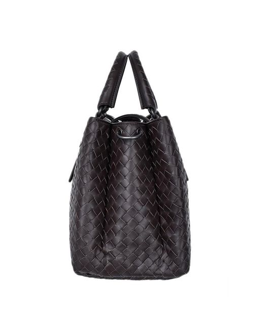 Bottega Veneta Black Logo Woven Handbag